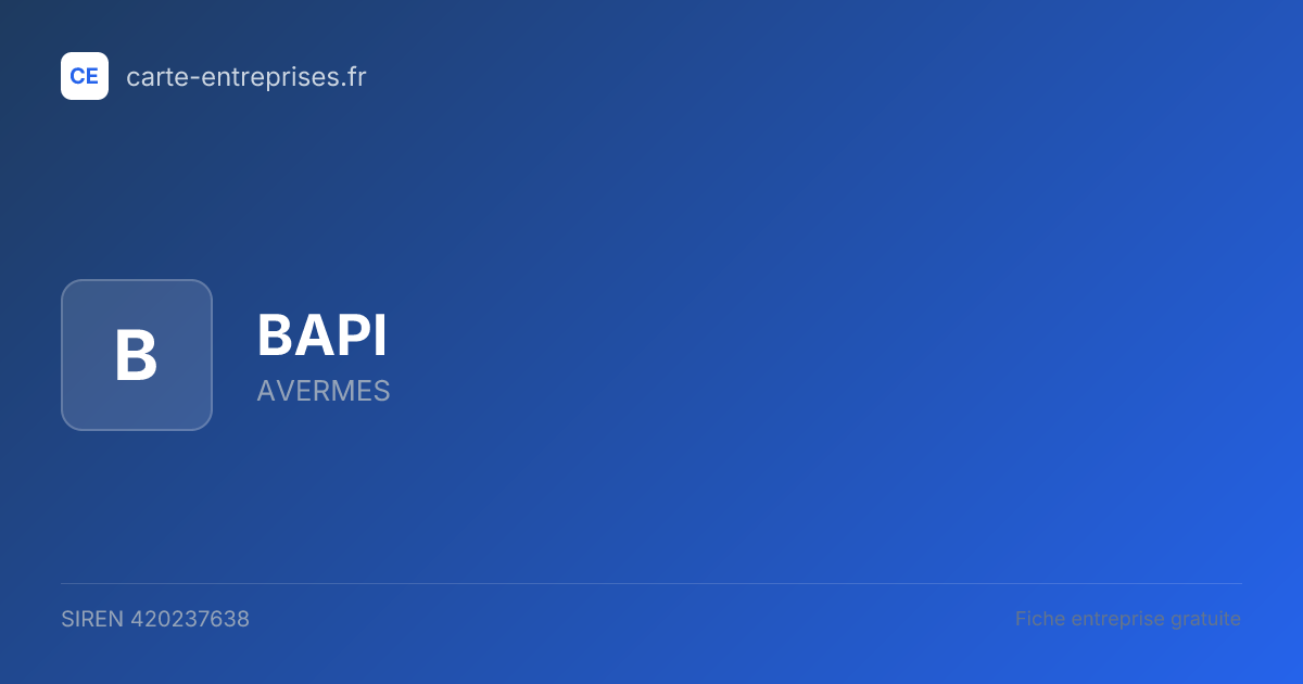 BAPI — 420237638 — fiche entreprise