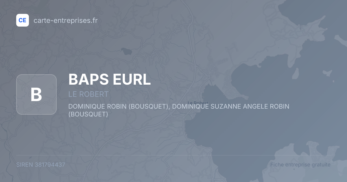 BAPS EURL — 381794437 — fiche entreprise