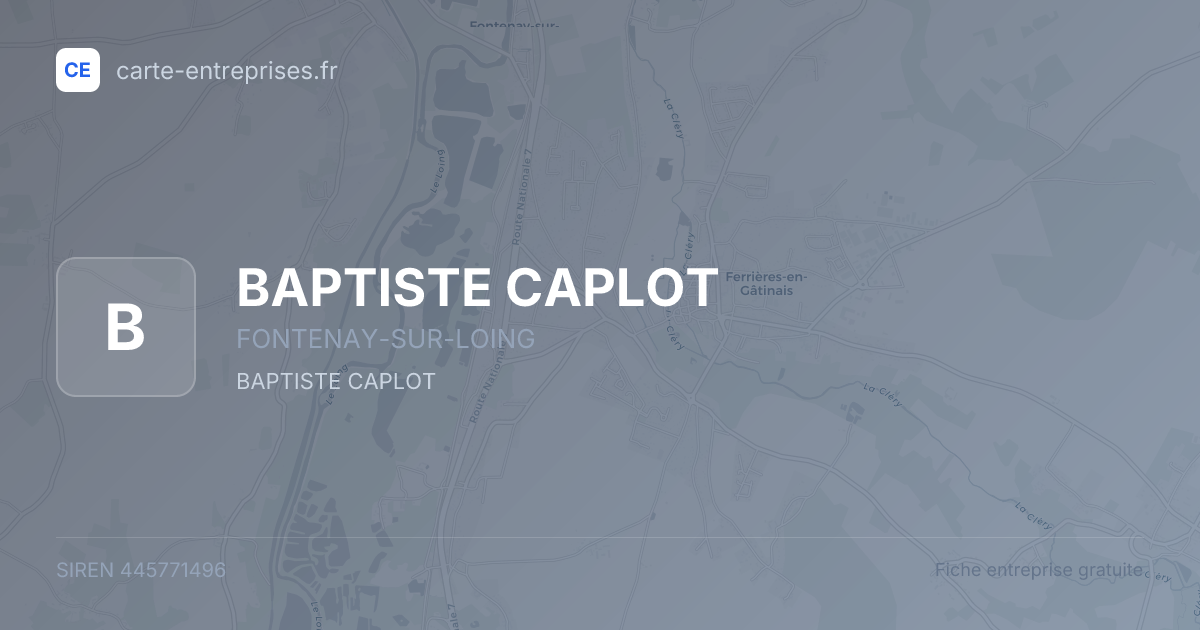 BAPTISTE CAPLOT — 445771496 — fiche entreprise