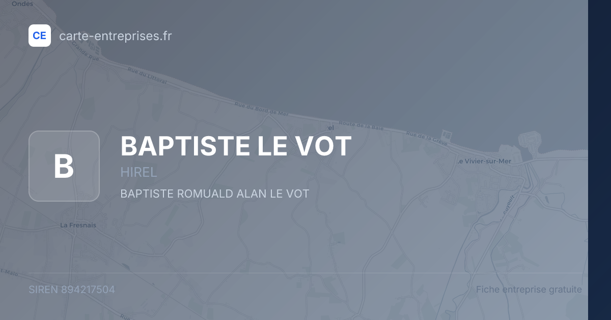 BAPTISTE LE VOT — 894217504 — fiche entreprise