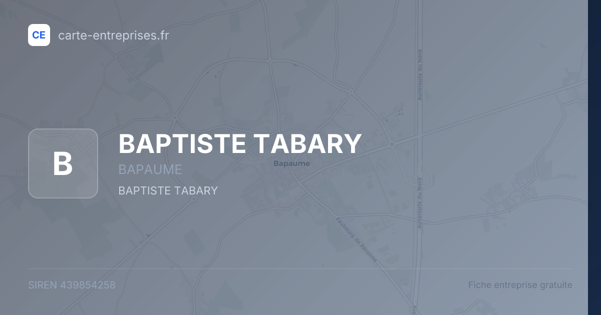 BAPTISTE TABARY — 439854258 — fiche entreprise