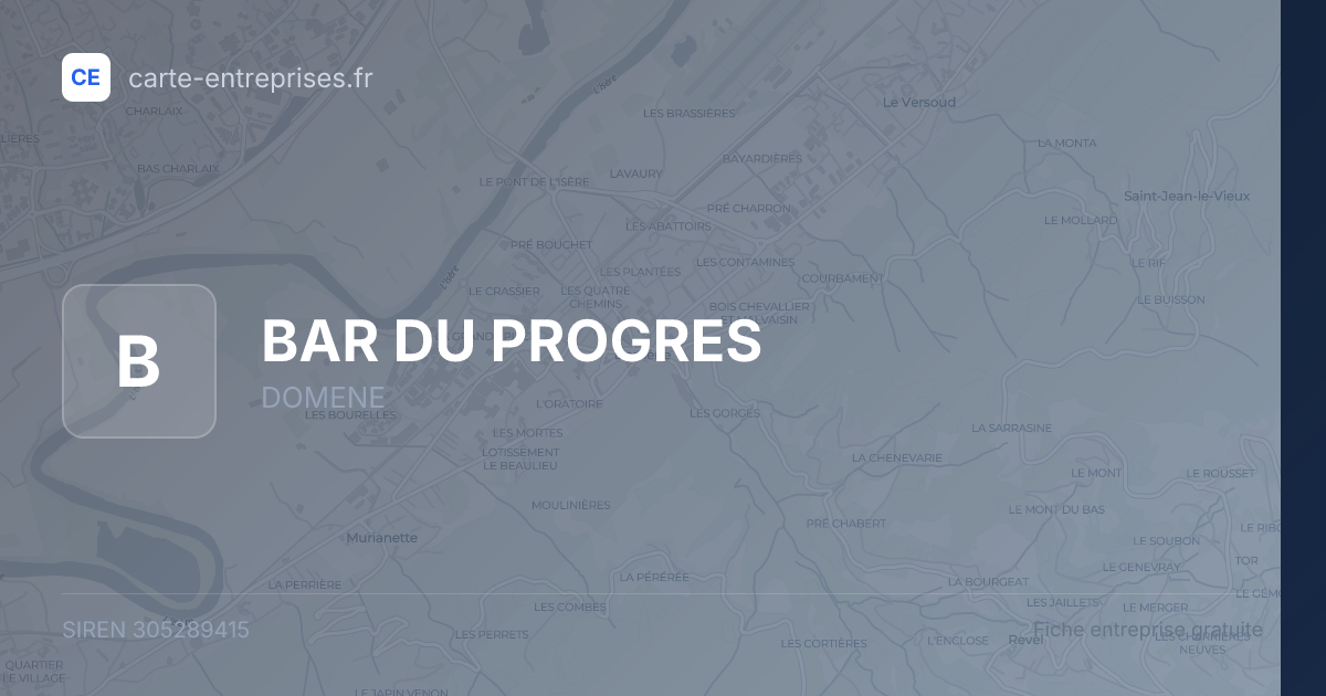 BAR DU PROGRES — 305289415 — fiche entreprise