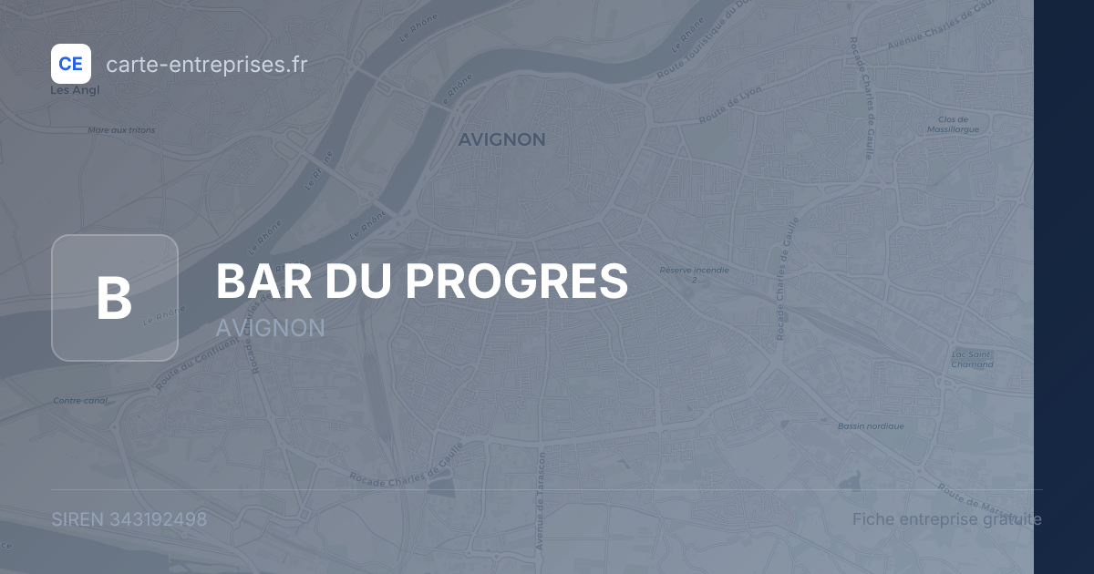 BAR DU PROGRES — 343192498 — fiche entreprise
