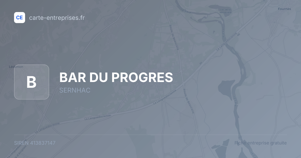 BAR DU PROGRES — 413837147 — fiche entreprise
