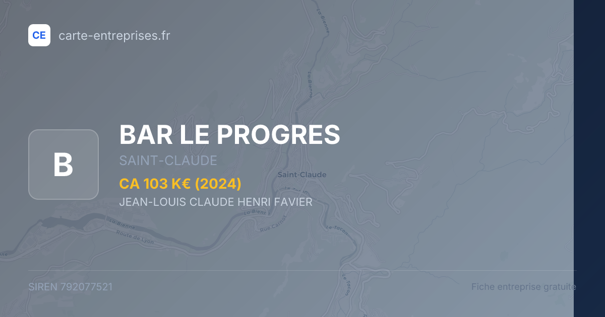BAR LE PROGRES — 792077521 — fiche entreprise