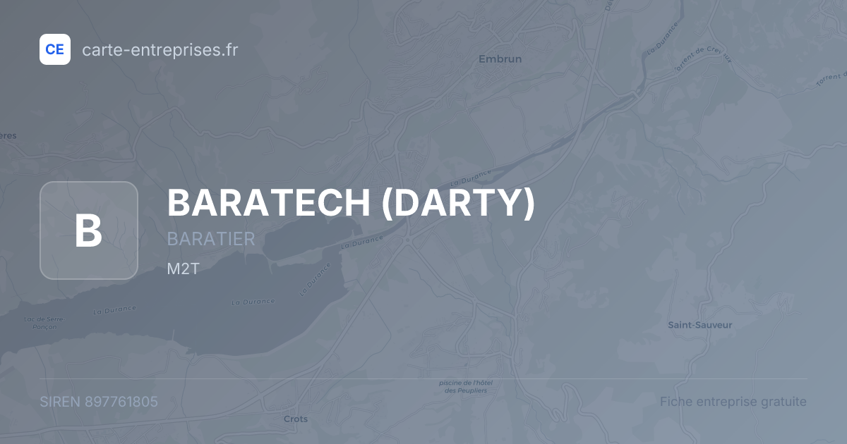 BARATECH (DARTY) — 897761805 — fiche entreprise