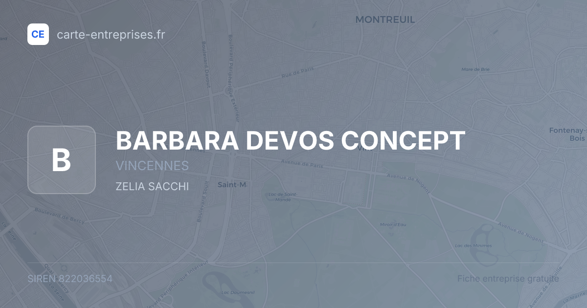 BARBARA DEVOS CONCEPT — 822036554 — fiche entreprise