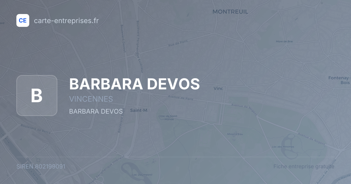 BARBARA DEVOS — 802199091 — fiche entreprise