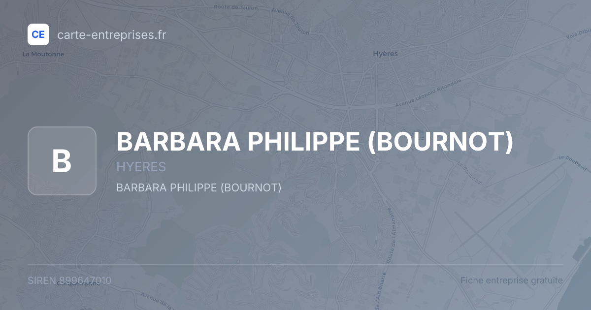 BARBARA PHILIPPE (BOURNOT) — 899647010 — fiche entreprise