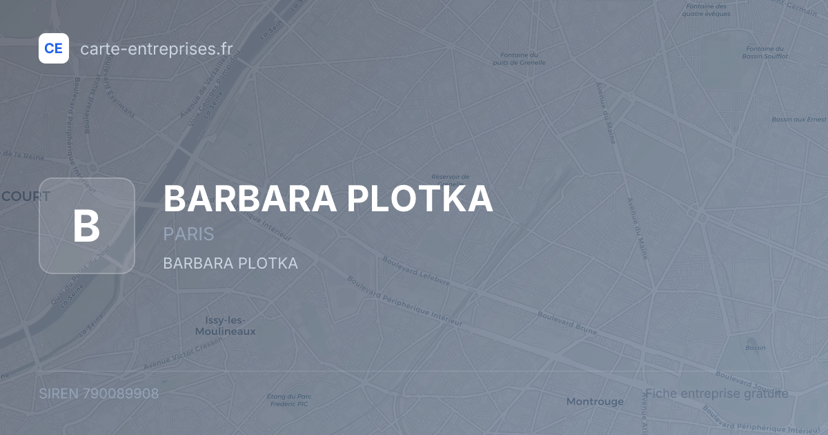BARBARA PLOTKA — 790089908 — fiche entreprise