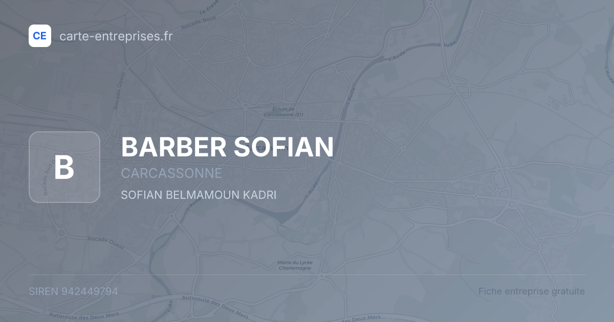 BARBER SOFIAN — 942449794 — fiche entreprise