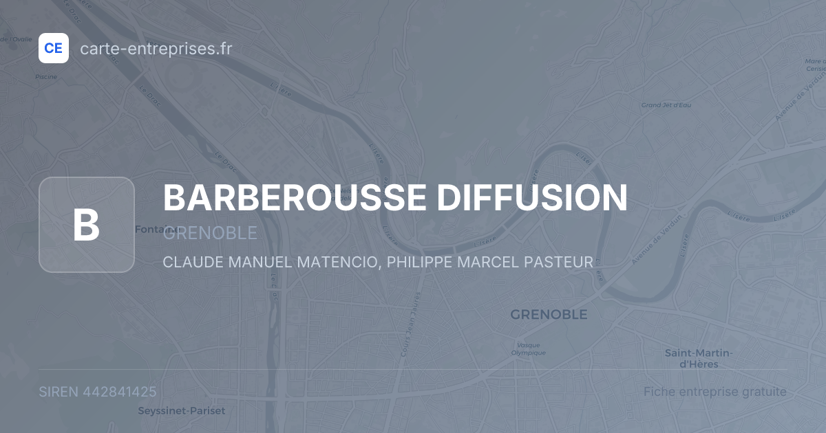 BARBEROUSSE DIFFUSION — 442841425 — fiche entreprise