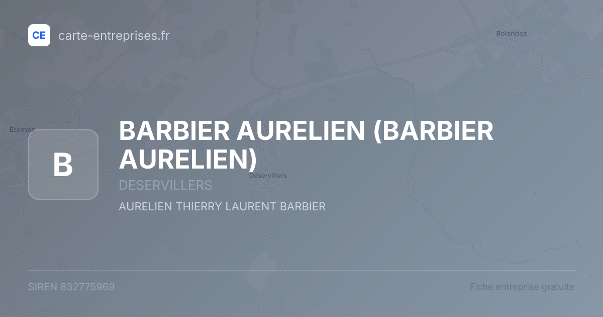BARBIER AURELIEN — 832775969 — fiche entreprise