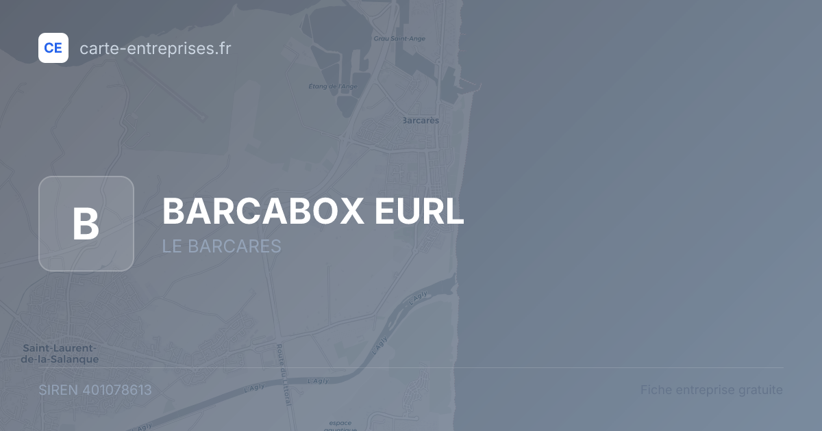 BARCABOX EURL — 401078613 — fiche entreprise