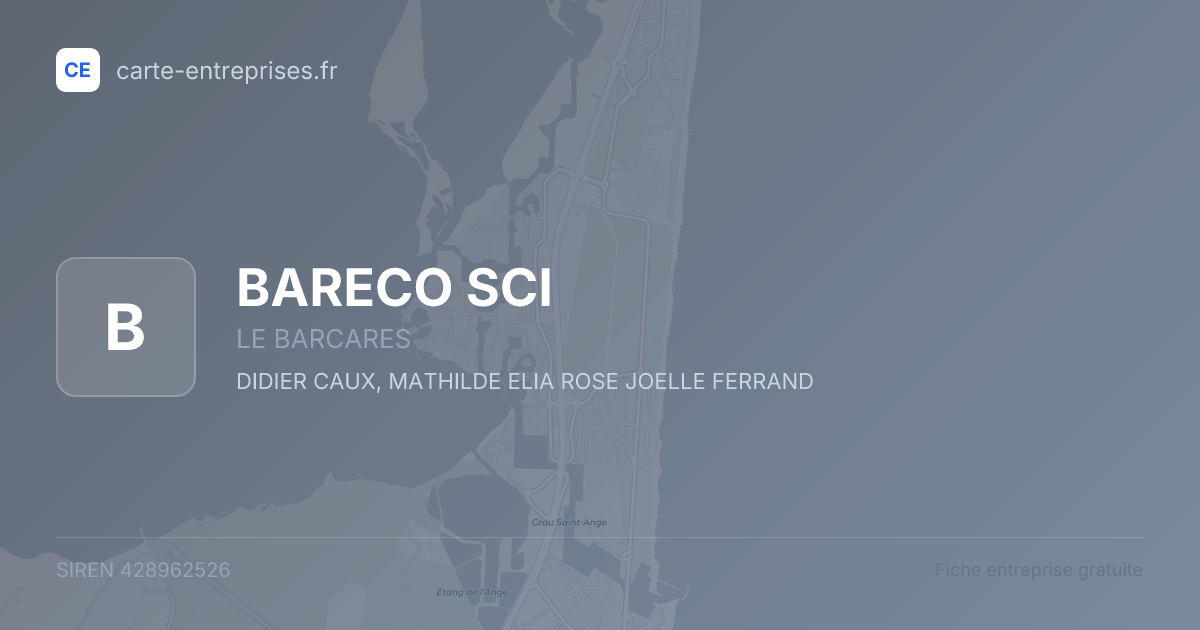 BARECO SCI — 428962526 — fiche entreprise