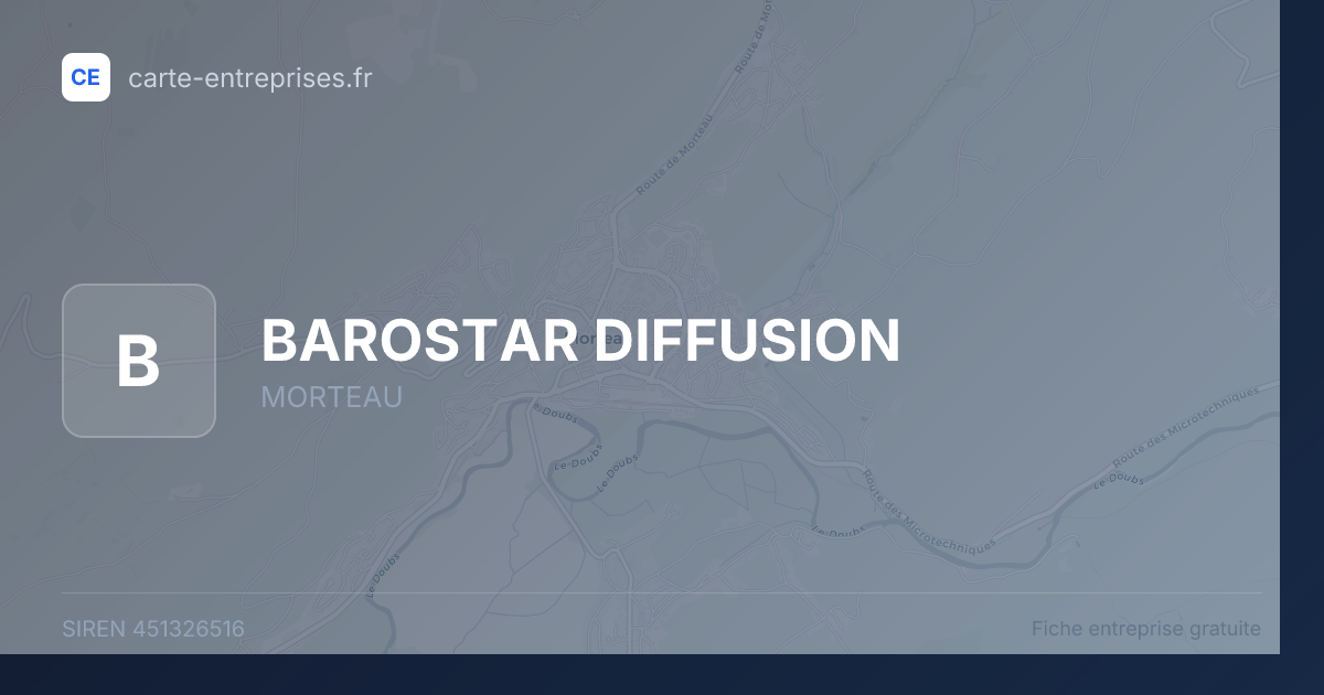 BAROSTAR DIFFUSION — 451326516 — fiche entreprise