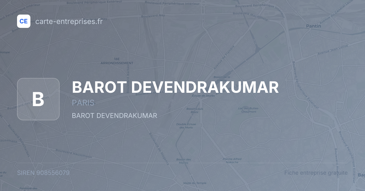 BAROT DEVENDRAKUMAR — 908556079 — fiche entreprise