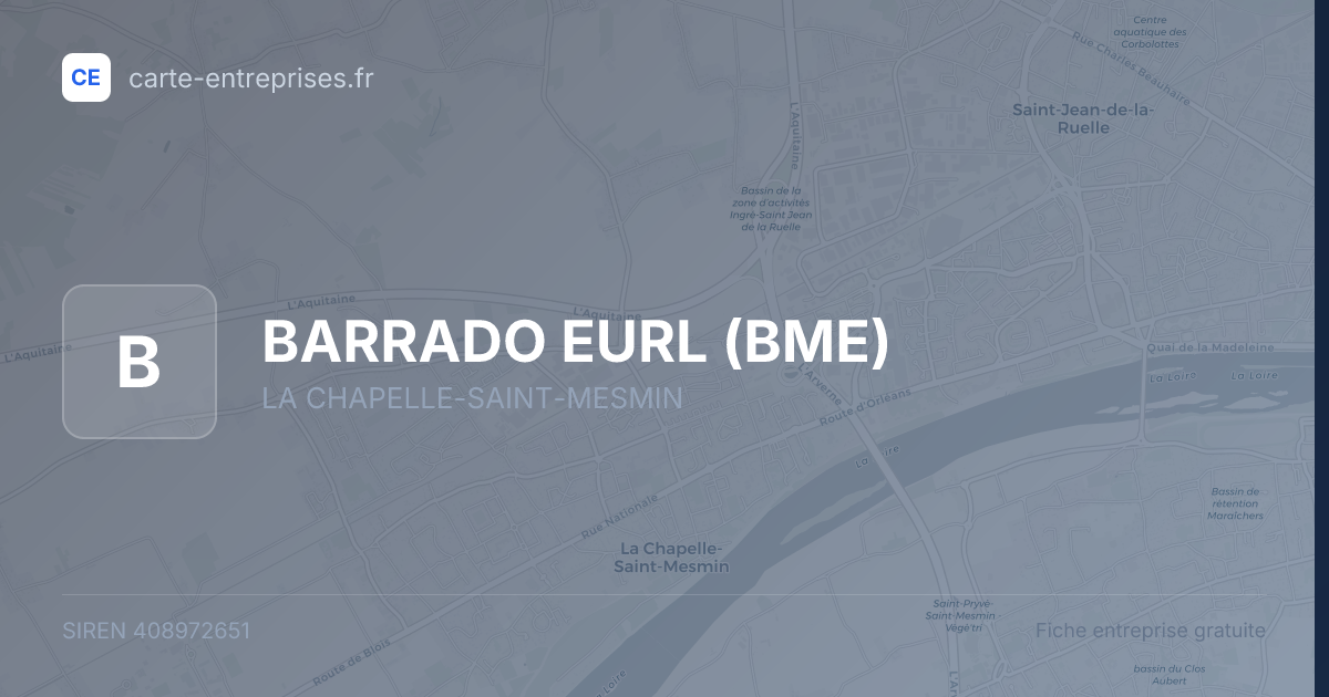 BARRADO EURL (BME) — 408972651 — fiche entreprise