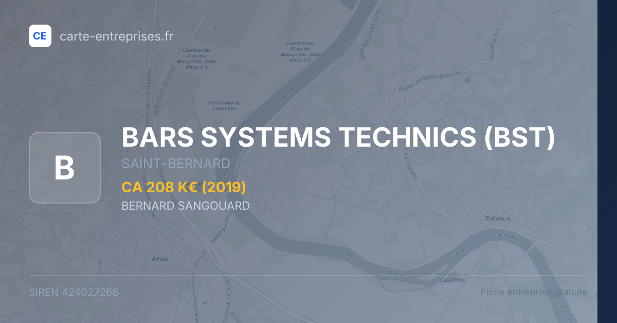 BARS SYSTEMS TECHNICS (BST) — 424027266 — fiche entreprise