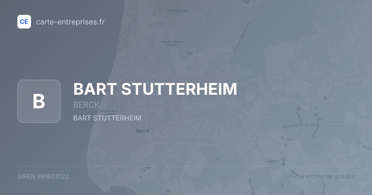 BART STUTTERHEIM — 991601022 — fiche entreprise