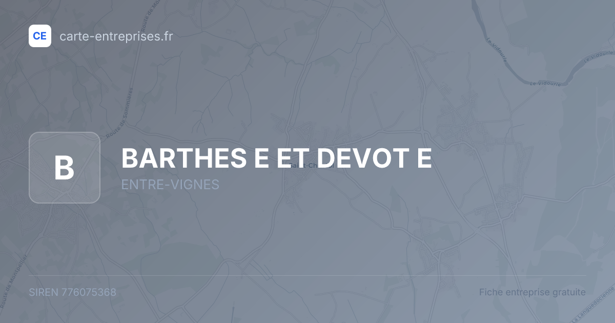 BARTHES E ET DEVOT E — 776075368 — fiche entreprise