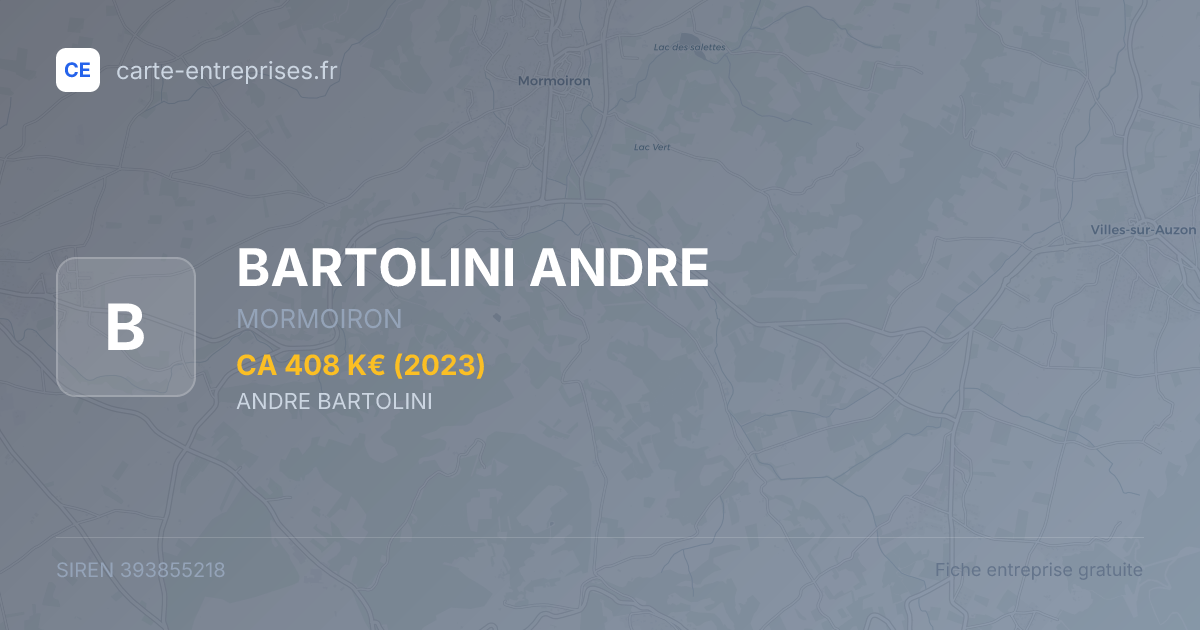 BARTOLINI ANDRE — 393855218 — fiche entreprise