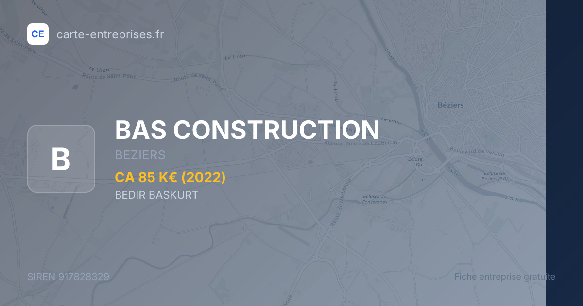 BAS CONSTRUCTION — 917828329 — fiche entreprise