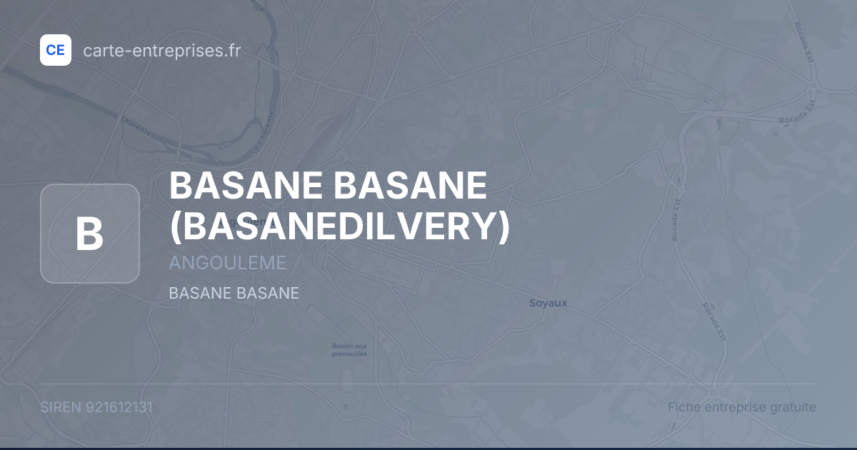 BASANE BASANE (BASANEDILVERY) — 921612131 — fiche entreprise