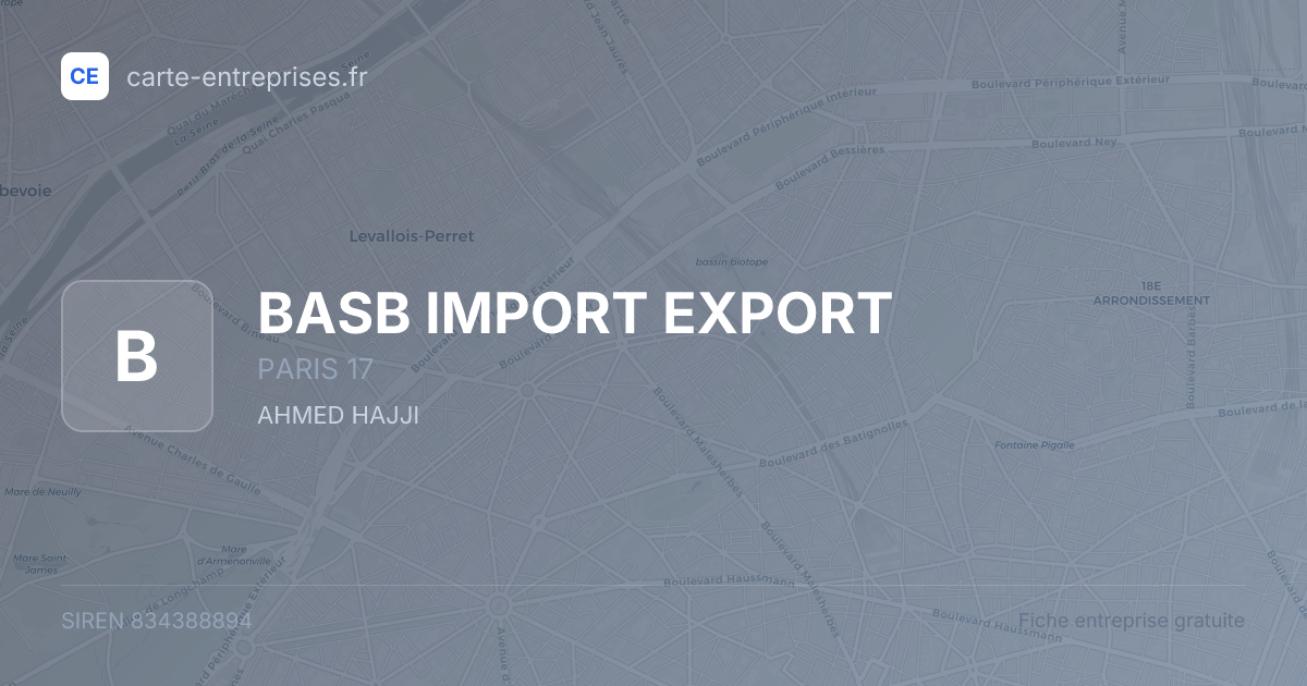 BASB IMPORT EXPORT — 834388894 — fiche entreprise