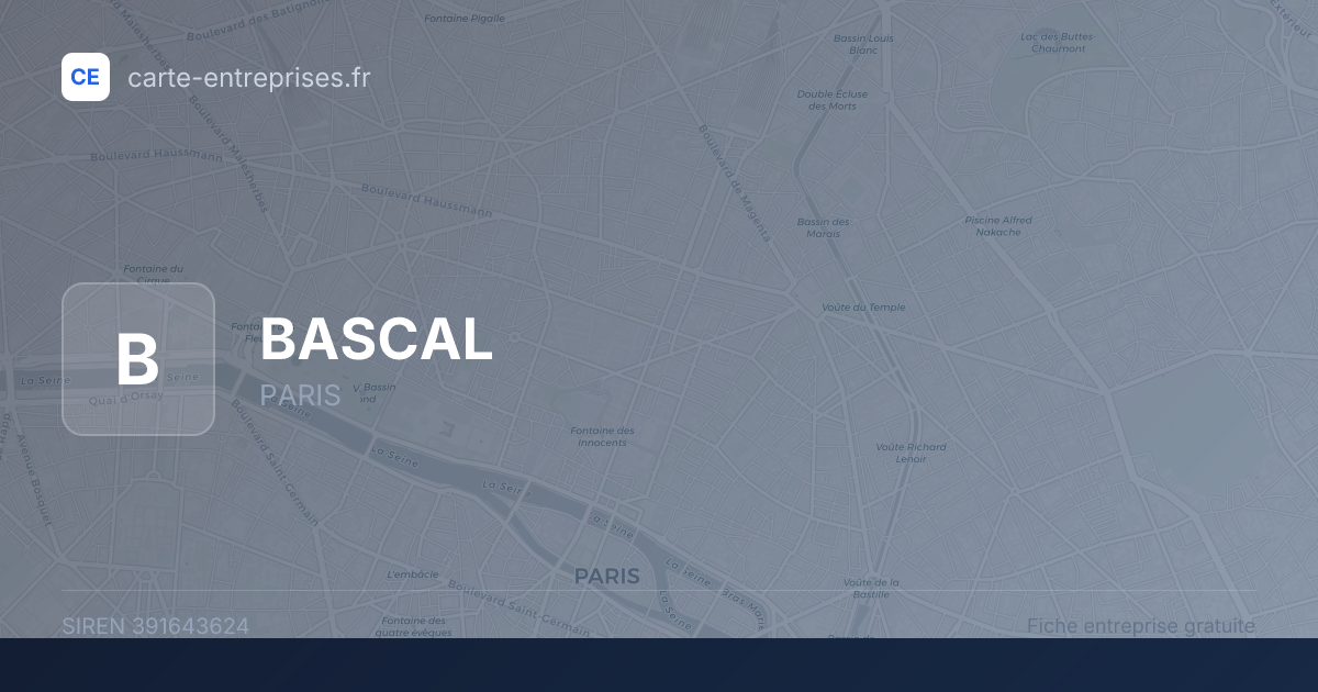 BASCAL — 391643624 — fiche entreprise