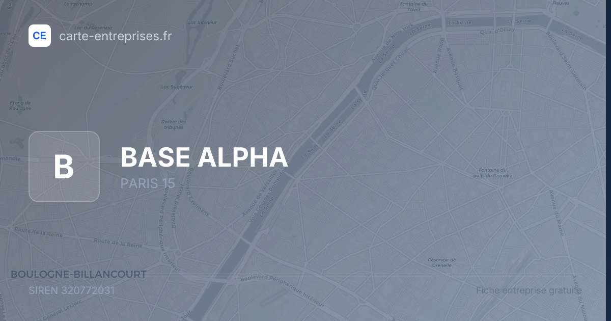BASE ALPHA — 320772031 — fiche entreprise