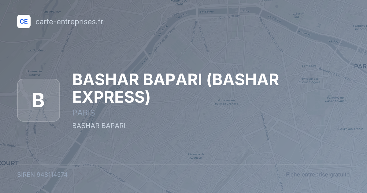 BASHAR BAPARI (BASHAR EXPRESS) — 948114574 — fiche entreprise