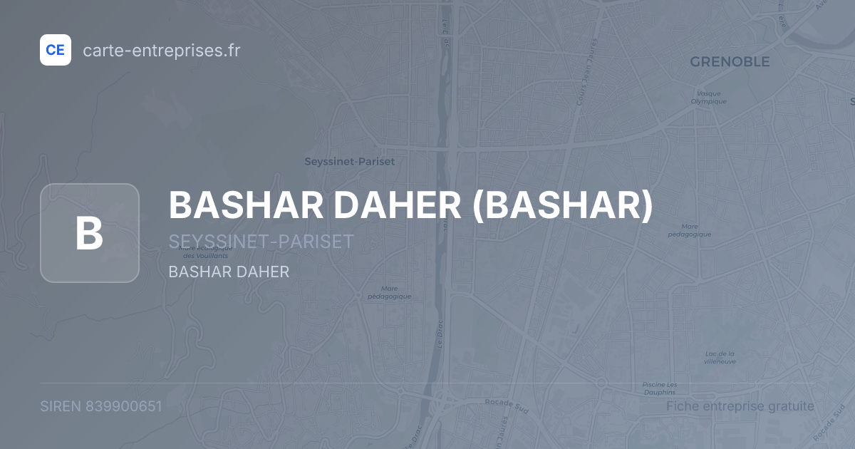 BASHAR DAHER (BASHAR) — 839900651 — fiche entreprise