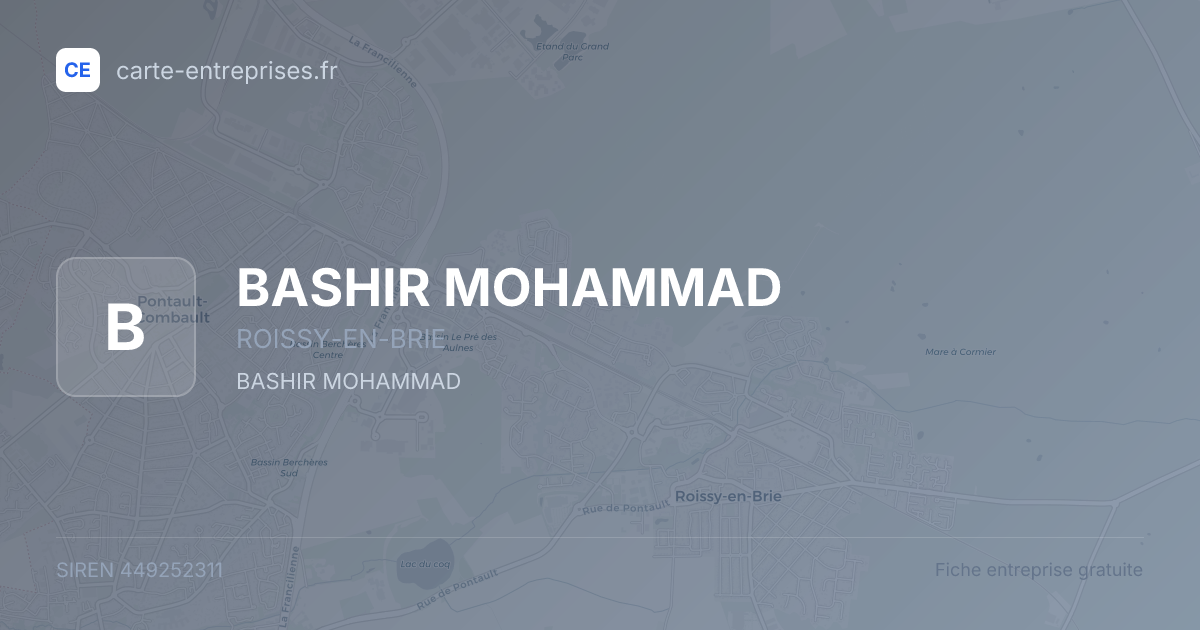 BASHIR MOHAMMAD — 449252311 — fiche entreprise