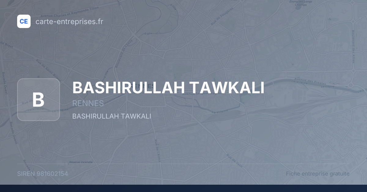 BASHIRULLAH TAWKALI — 981602154 — fiche entreprise
