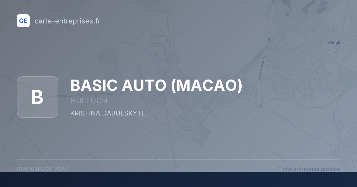 BASIC AUTO (MACAO) — 888347648 — fiche entreprise