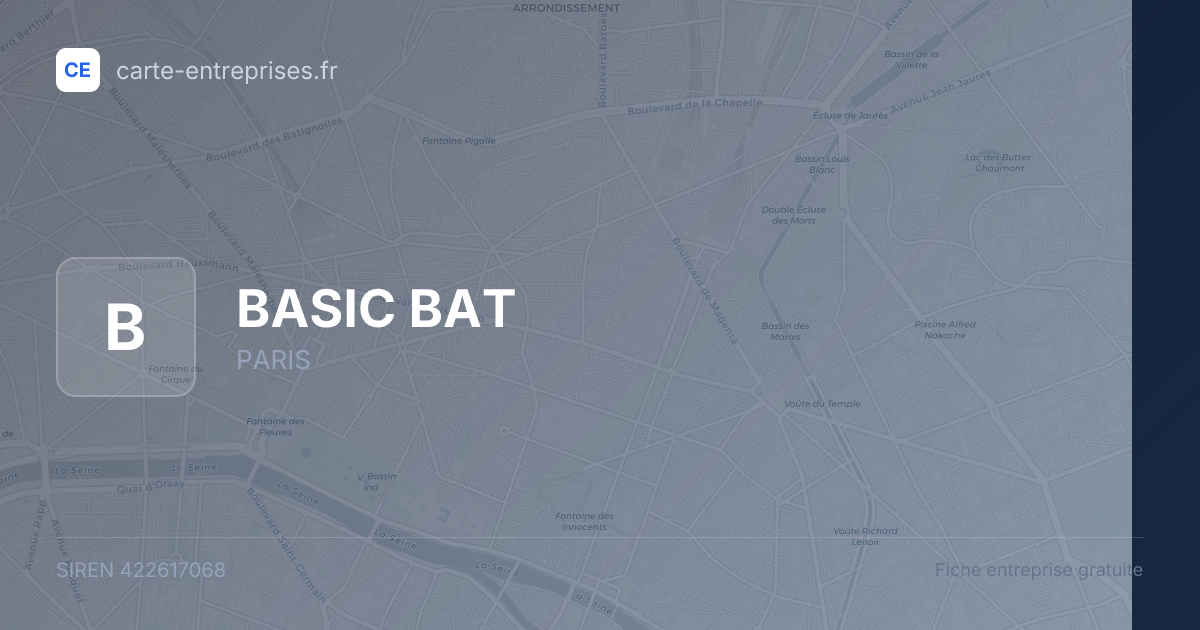 BASIC BAT — 422617068 — fiche entreprise