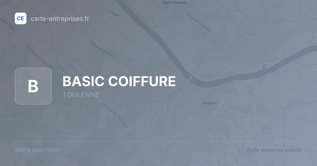 BASIC COIFFURE — 388773541 — fiche entreprise