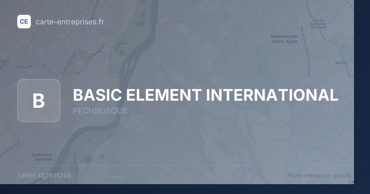 BASIC ELEMENT INTERNATIONAL — 482835246 — fiche entreprise