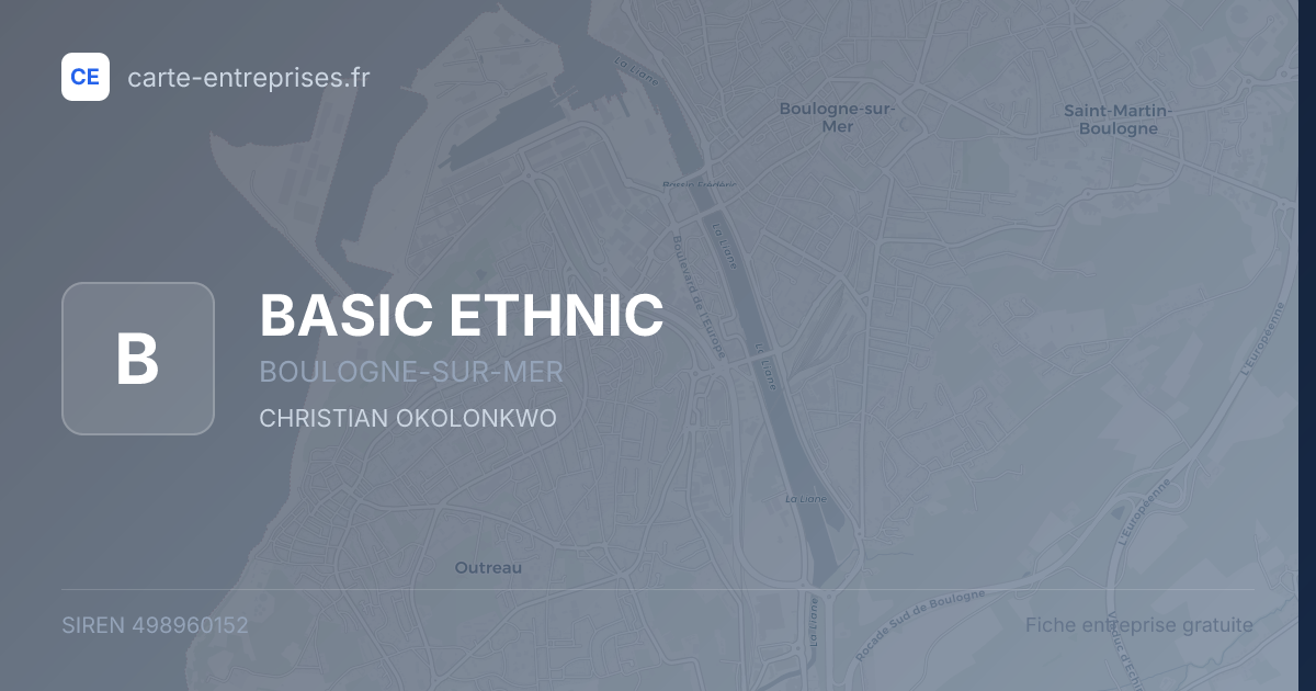 BASIC ETHNIC — 498960152 — fiche entreprise