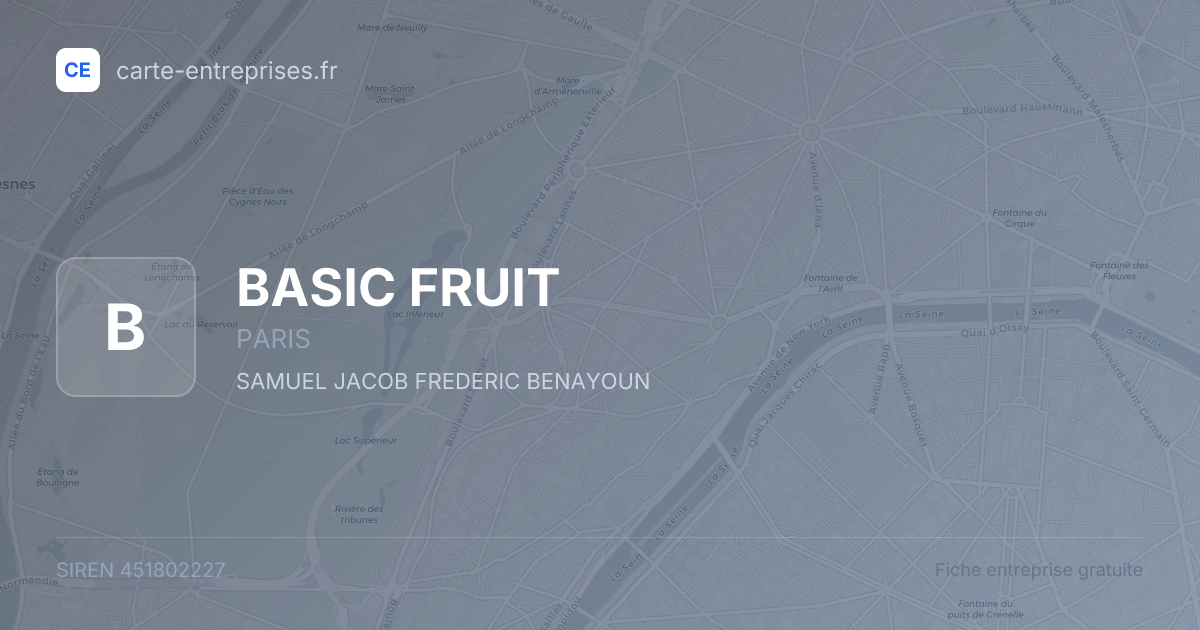 BASIC FRUIT — 451802227 — fiche entreprise