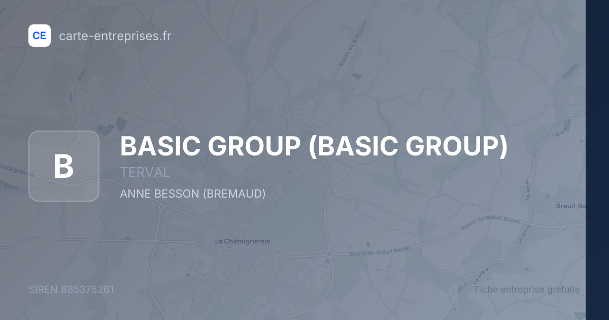 BASIC GROUP — 885375261 — fiche entreprise