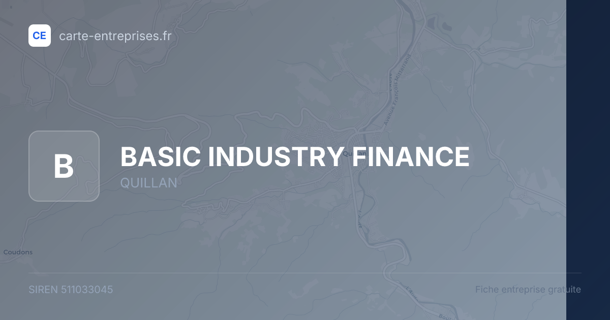 BASIC INDUSTRY FINANCE — 511033045 — fiche entreprise