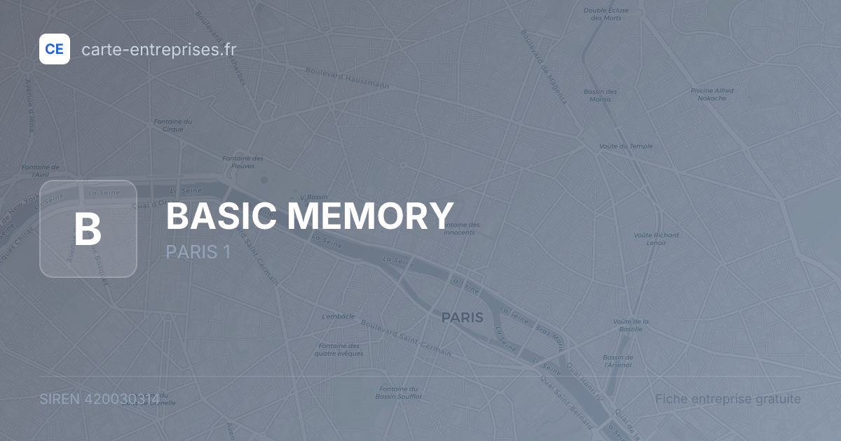 BASIC MEMORY — 420030314 — fiche entreprise
