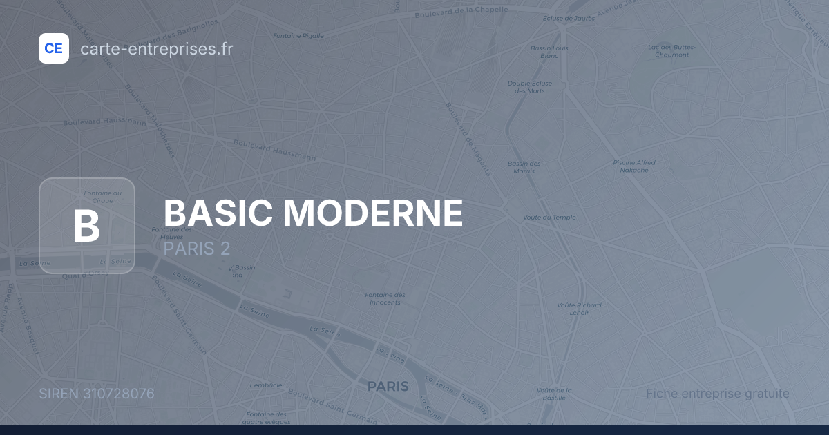 BASIC MODERNE — 310728076 — fiche entreprise