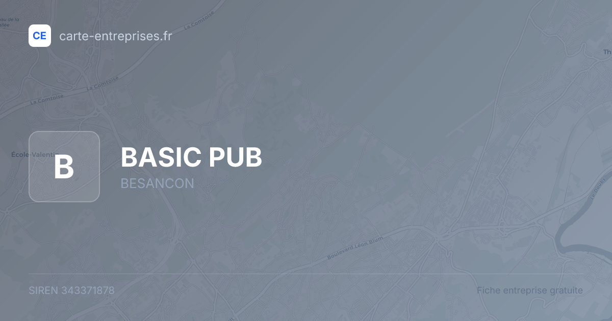 BASIC PUB — 343371878 — fiche entreprise