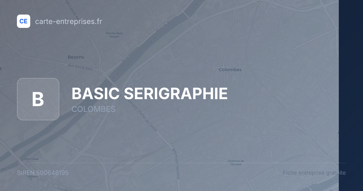 BASIC SERIGRAPHIE — 500646195 — fiche entreprise