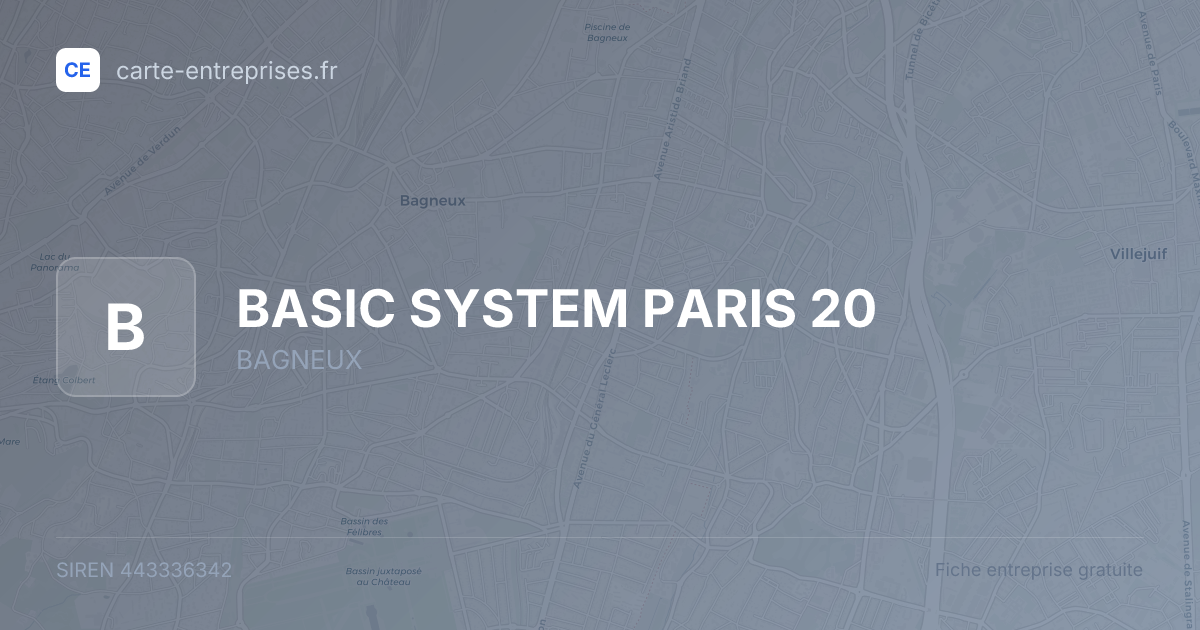 BASIC SYSTEM PARIS 20 — 443336342 — fiche entreprise