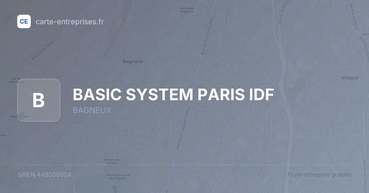 BASIC SYSTEM PARIS IDF — 448508804 — fiche entreprise