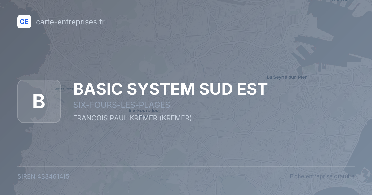 BASIC SYSTEM SUD EST — 433461415 — fiche entreprise